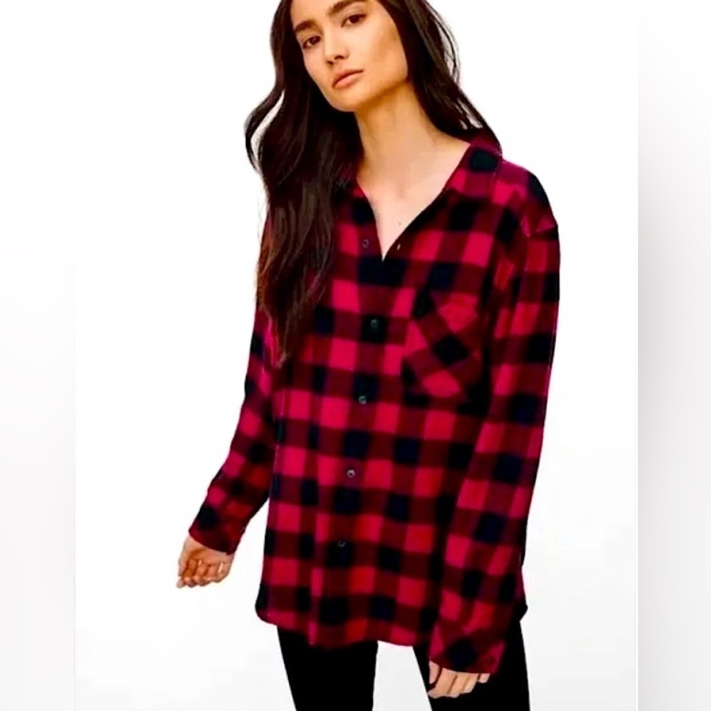Aritzia Wilfred Free Charlotte Buffalo Plaid Button Down Shirt | XS |